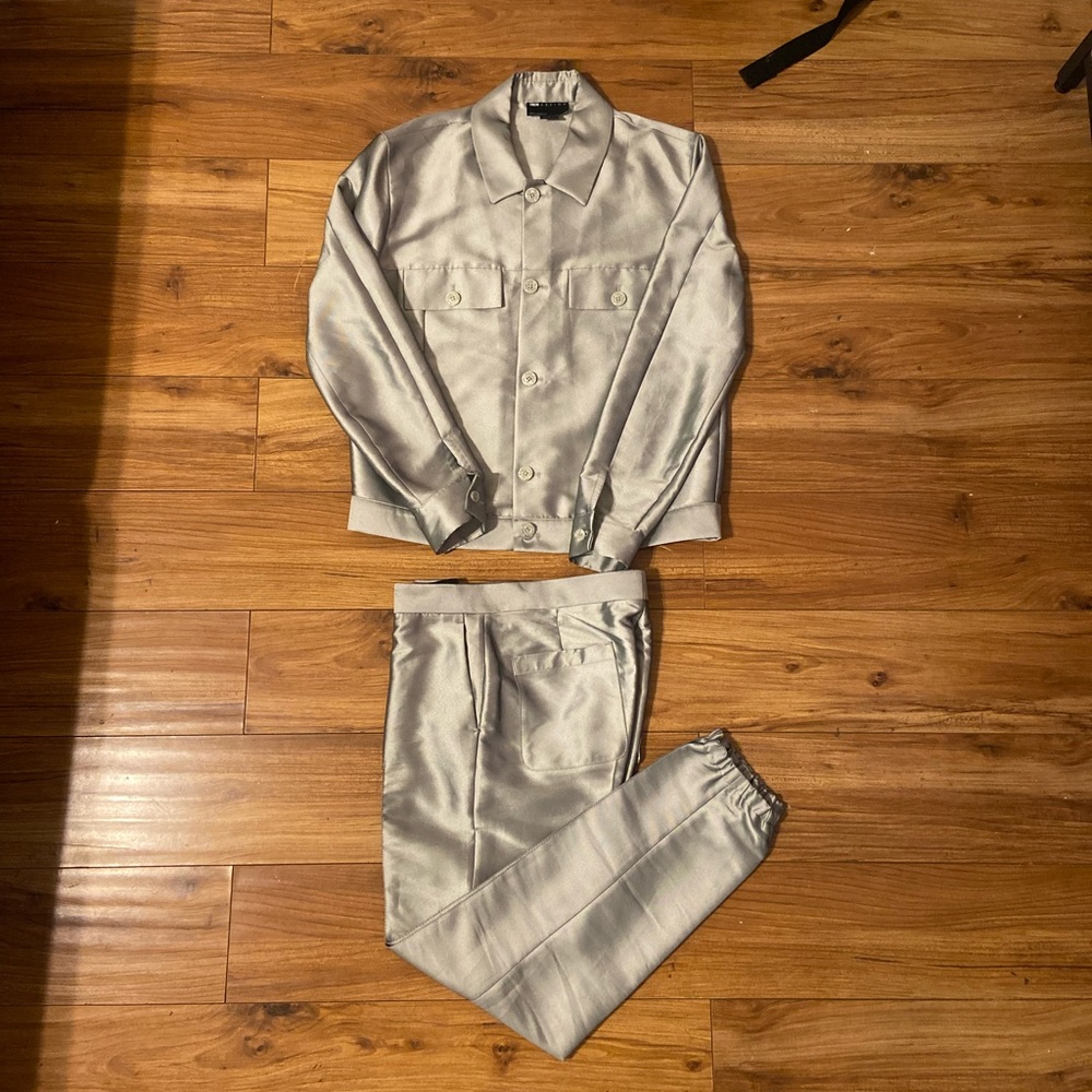 ASOS DESIGN slim smart suit in hi-shine pastel green